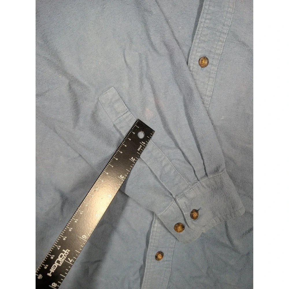Levis Shirt Mens XL Blue Solid Flannel Long Sleeve Button Up Cotton Casual